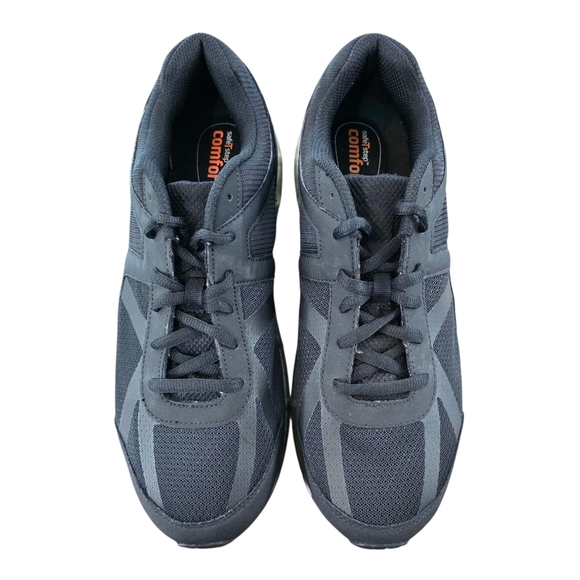 SafeTstep Men’s Black Slip Resistant Comfort Work Shoes Sneakers Size 10.5W Wide - Picture 2 of 11